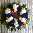 thumbnail image 3 of OAVQHLG3B 4th of July Wreath Patriotic American Wreath Handcrafted Red White and Blue Berry Memorial Day Wreath Festival Garland Decorations for Front Door Wall Home Decor, 3 of 4