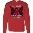 thumbnail image 3 of Inktastic Multiple Myeloma Cancer Awareness Hope & Faith with Butterfly Ribbon Long Sleeve T-Shirt, 3 of 5