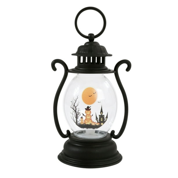 pstuiky Linterna LED retro - Lámpara portátil retro de Halloween - Suministros decorativos de 3 patrones para escritorio mesita de noche y pared de sala