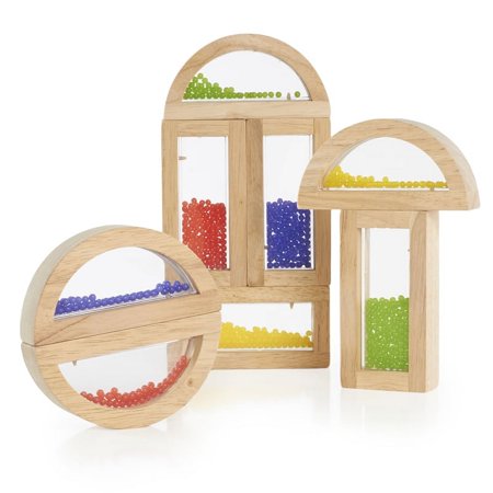 UPC: 0716243030123 | Guidecraft Rainbow Blocks – Crystal Bead: Kids Educational and Learning Building Toys – Preschool Stacking Blocks