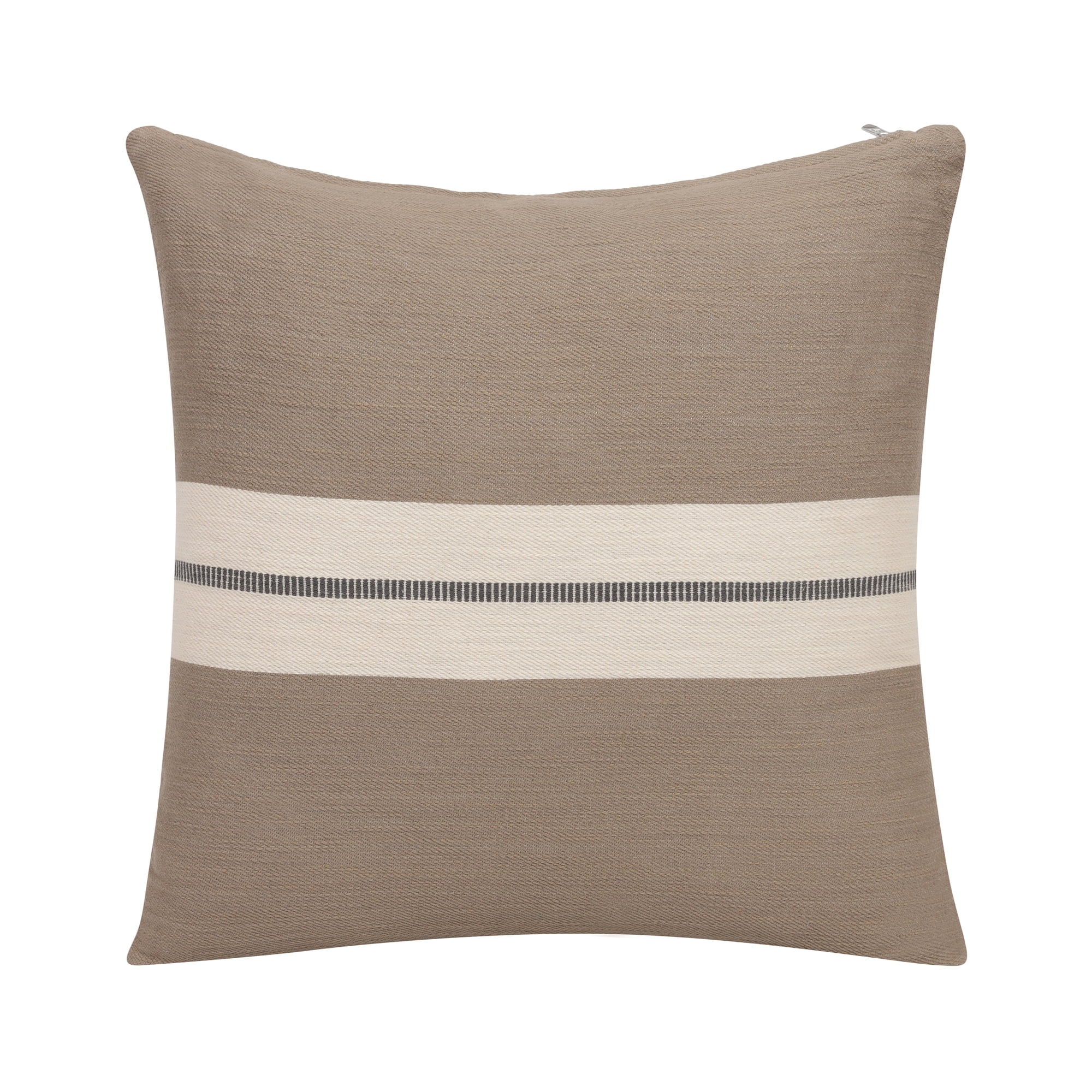 Ox Bay Xander 20" x 20" Taupe Striped Cotton Adult Decorative Throw Pillow