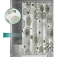 thumbnail image 3 of Waterproof Shower Curtain, Sage Green Black Polyester Fabric Bathroom Curtains with 12 Hooks, 72" W x 78" H, Watercolor Modern Geometric Abstract Art Quick-Drying Bathtub Curtain, 3 of 6