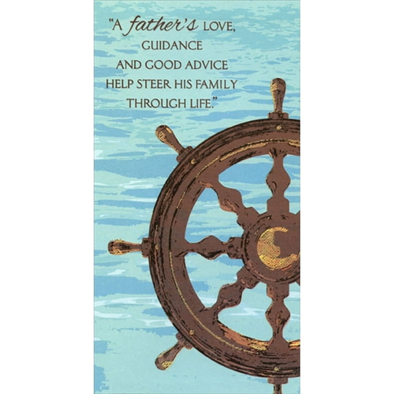 Designer Greetings Ship Steering Wheel: Love, Guidance Father's Day Card