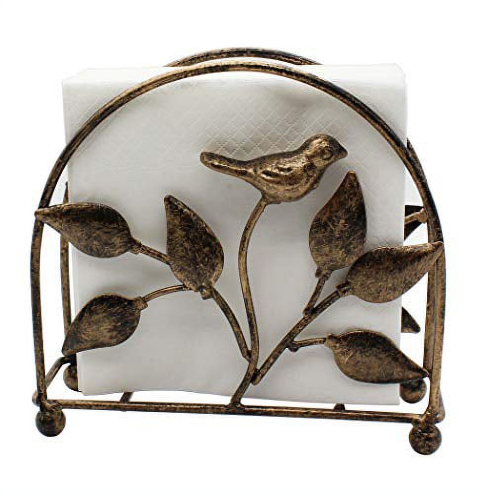 Home Basics Bronze Owl Design Napkin Holder Storage 6" x 5.25" x 2