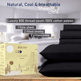thumbnail image 3 of Egylin 800 TC 100% Egyptian Cotton 5 Pieces Split Sheets Sets for Adjustable beds Sheet Fits Upto 15" Deep Pocket , 1 Flat Sheet 2 Fitted Sheet and 2 Pillowcase ( Black , King ), 3 of 5
