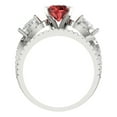 thumbnail image 4 of Clara Pucci 18K White Gold Round Cut 1Ct Natural Garnet Engagement Ring + Matching Band - Luxury Box Included, 4 of 7