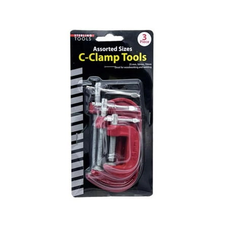 

Kole Imports GE775-4 Assorted Size C-Clamp Tools Pack of 3 - Case of 4