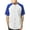 White/Royal Blue, variant on Ma Croix Men's Premium Baseball Tee Button Down Two Tone Raglan Short Sleeve Jersey