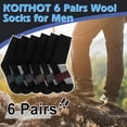 thumbnail image 6 of KOITHOT 6 Pairs Men Wool Socks Thermal Winter Warm Outdoor Work Boot Hiking Socks for Men & Women, 6 of 6