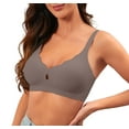 thumbnail image 2 of Qylux Wireless Bras for Women No Underwire Push Up Bras Seamless Full Coverage Comfort Lift Support Soft Everyday bra,Grey, 2 of 11