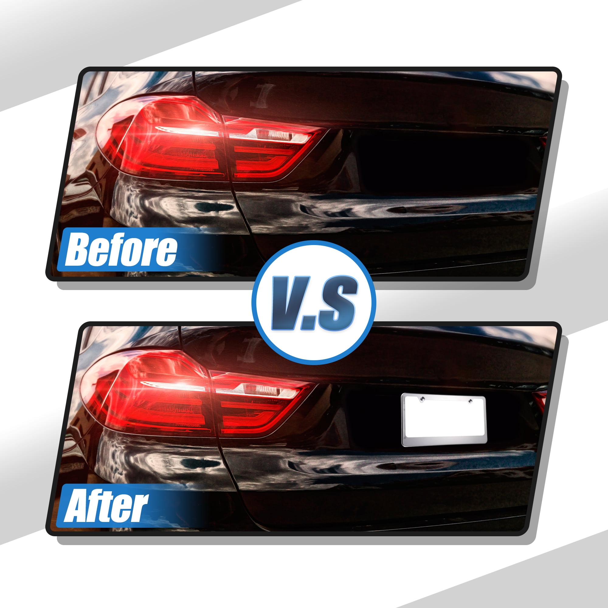 Unique Bargains License Plate Frame Metal Front Rear Cover with Screws and Pads 1Pcs