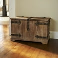 thumbnail image 6 of Household Essentials 2 Piece Decorative Trunks, Victorian Set, Small and Large, Chinese Fir Wood, Aged-Wood Finish with Metal Accents, Fully Opening Lid, Stout Design, Ring Handles, 6 of 6