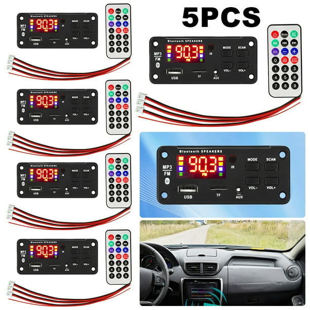 Likrtyny Amplificador Placa Decodificadora MP3 Módulo Audio Radio FM para Automóvil Compatible Con