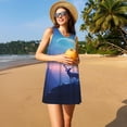 thumbnail image 3 of Fotbe Night Sky Elk Vestido de Verano sin Mangas para Mujer – Vestido Midi Línea A, Estilo Camiseta Floral, Vestido Playero Casual y Fluido, 3 of 7