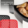 thumbnail image 3 of 2PCs Reusable Air Fryer Silicone Liners Heat Resistant Square, 3 of 4