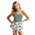 thumbnail image 2 of HAJWOH Girls Swimsuit Adjustable Straps Cut Out One Piece Bathing Suits with Tropical Print Cover-Up Skirt Beachwear Swimwear 4-16Y, 2 of 6
