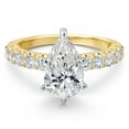 thumbnail image 2 of Gem Stone King 2.70 Cttw IGI Certified Lab Grown Diamond in 14K Two-Tone Gold Engagement Ring for Women | Pear Shape Center Diamond 2.00 Ct | D-E Color | VS1 Clarity | Size 6, 2 of 6