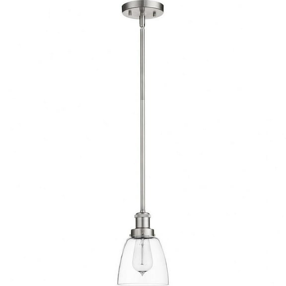 1 Light Bell Pendant in Transitional Style 5.5 inches Wide By 8 inches High-Satin Nickel Finish Bailey Street Home 183-Bel-3400057