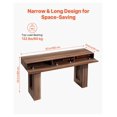 thumbnail image 3 of 63" Farmhouse Console Table, Behind Sofa Desk, Narrow Entrance Table, Wooden Accent Stand for Hallway, Living Room, Bedroom - Easy Assembly, Brown, 3 of 6