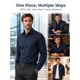 thumbnail image 7 of Mens Dress Shirt Long Sleeve Turndown Collar Tops Formal Business Shirt Dress Top Button Down Shirts Navy L, 7 of 7