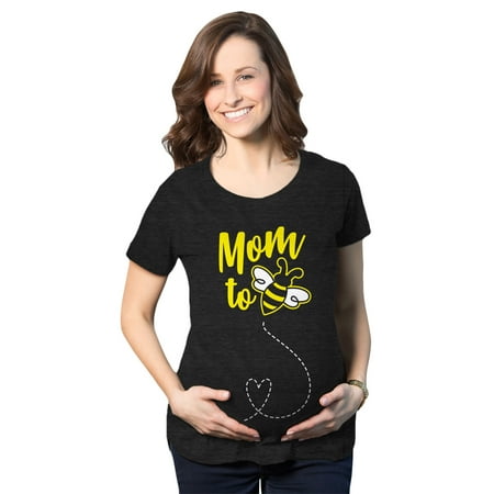 

Maternity Mom To Bee Pregnancy Tshirt Funny Bumblebee Tee (Heather Black) - XXL