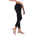 thumbnail image 4 of 2Luver, Women's, Mid Rise 5 Pockets Comfy Skinny Jeans , Black, 1, 4 of 4