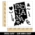 thumbnail image 2 of Indiana State with Text Swirls Self-Inking Rubber Stamp Ink Stamper - Blue Ink - Large 1-1/2 Inch, 2 of 7