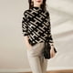 thumbnail image 5 of Suéter de lana con letras de otoño e invierno, suéter elegante con parte superior de jacquard de estilo occidental, suéter versátil con parte inferior ajustada, 5 of 6