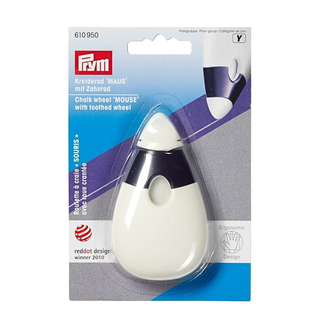 Rueda de tiza ergonómica Prym blanca para marcar tela