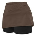 thumbnail image 6 of JWZUY Women's Elastic Yoga Culottes Solid Color Athletic Shorts with High Waist and Tummy Control Plus Size Biker Shorts for Summer Golf Skorts Bronze XL, 6 of 6