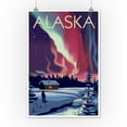 thumbnail image 2 of Alaska, Northern Lights & Cabin, Lantern Press Artwork, 2 of 3