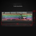 thumbnail image 3 of STARTIST Mechanical Gaming Keyboard RGB Backlit USB Passthrough 104 Keys for Computer Black Round Keycap, 3 of 9
