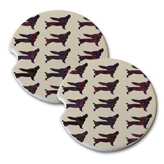 KuzmarK Sandstone Car Drink Coaster (set of 2) - Chihuahua Dog Camoflauge