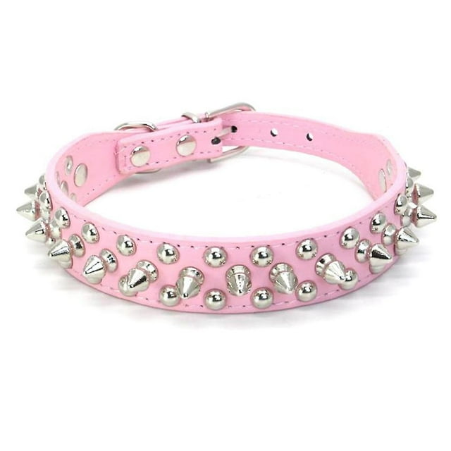 Collar de cuero con remaches de púas para perros, gatos, perros, mascotas pequeñas y medianas