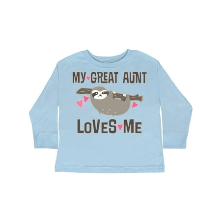 

Inktastic My Great Aunt Loves Me Sloth Gift Toddler Toddler Girl Long Sleeve T-Shirt