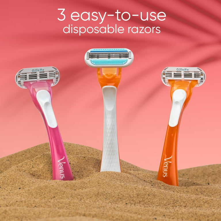 Venus Miami Sunset Smooth Sensitive, Disposable Women's Razors, 3