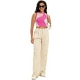 thumbnail image 6 of DARING DIVA Women's Color Block Ribbed Sleeveless Crop Tank Tops XL Pink, 6 of 7
