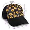 thumbnail image 2 of Naloa Royal Blue Plaid Sunflower Adult adjustable Print Baseball Hat, Patchwork curved brim baseball capfor Men and Women, One Size, 2 of 5