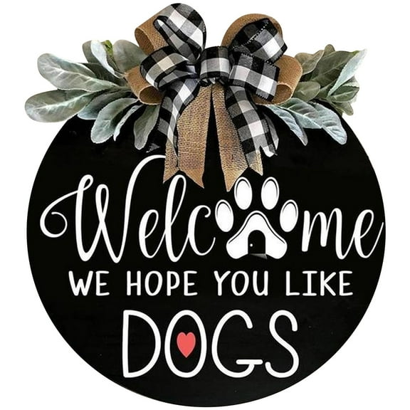 Cbcbtwo Welcome Sign for Front Door, 11 inch Round Wooden Hanging Sign Farmhouse Porch Front Decoration Rustic Art Design, for Home, Restaurant, Shop Gift on Clearance