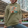 thumbnail image 2 of It Always Seems Impossible Until It's Done Quote, Groovy Retro Wavy Text Merch Gift, Sand Hooded Sweatshirt or Hoodie, 2XL, 2 of 5