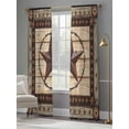thumbnail image 4 of Texas Star Brown Sheer Curtains for Living Room Bedroom Country Star Rustic Vintage Wooden Sheer Curtains 84 Inch Long 2 Panels Set Light Filtering Curtain Window Treatments Drapes for Dining Room, 4 of 6