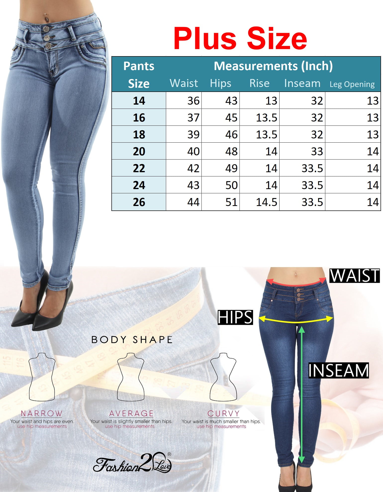 32 inch hips what size jeans