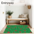 thumbnail image 3 of ODIKA 5'x7' Machine Washable Non-Slip Area Rug, Whimsical Holiday Interlocking Ornament High Traffic Rug with Pad, Green, 622764, 3 of 8