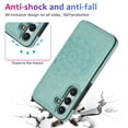 thumbnail image 6 of Dteck for Samsung Galaxy S24 Case with Screen Protector, S24 Wallet Case with Card Holder, Flower Magnetic Back Flip Case for Women,Protective Case Phone Case for Samsung Galaxy S24 5G (2024),Green, 6 of 8