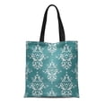 thumbnail image 1 of POGLIP Sac Fourre-Tout en Toile Mariage Turquoise Aqua Vintage Damas Blanc Floral Réutilisable Sac à Main Épaule Courses, 1 of 1