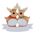 thumbnail image 2 of GUOOL Personalized Reindeer Family Christmas Tree Decorations 2021-cute Fawn Sparkling 2 Head, 2 of 9