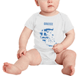 thumbnail image 2 of Greece Map Flag Cute Baby Bodysuit Jumpsuits (White, 3-6 Months), 2 of 5