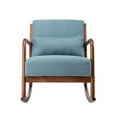 thumbnail image 3 of Porthos Home  Ima Accent Rocking Chair, Fabric Upholstery, Rubberwood Legs Turquoise, 3 of 5