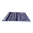 thumbnail image 2 of Ahgly Company Machine Washable Indoor Square Abstract Blue Modern Area Rugs, 3' Square, 2 of 4