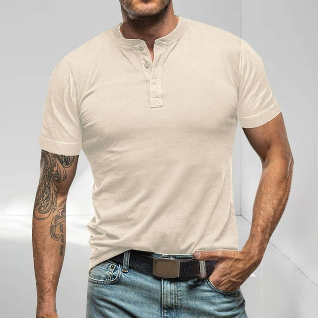 Tops para hombre, blusas y camisas de cuello redondo y manga corta para hombre, blusa básica de color liso con músculos musculosos de manga corta para hombre, blusa para hombre, blusa de algodón para